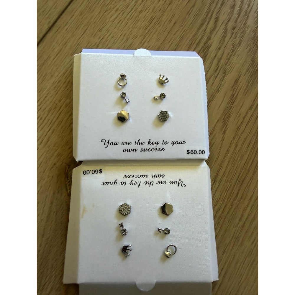 Kohl's Charming Inspirations Swarovski‎ Crystal Stud Earrings 6 Pairs